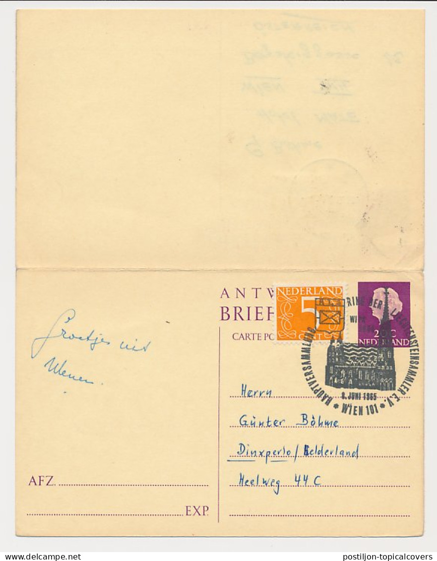 Briefkaart G. 322 / Bijfrank. Dinxperlo - Oostenrijk 1965 V.v. - Postwaardestukken