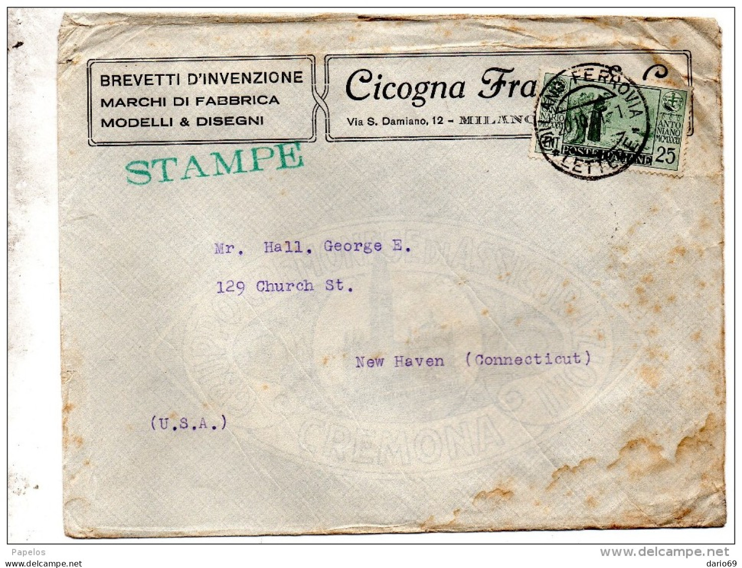 1931 LETTERA INTESTATA  CON ANNULLO MILANO - Poststempel