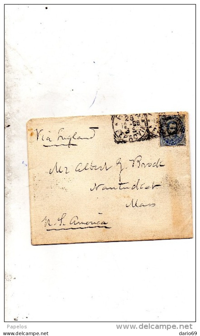 1898  LETTERA CON ANNULLO ROMA   -  U.S.A - Storia Postale