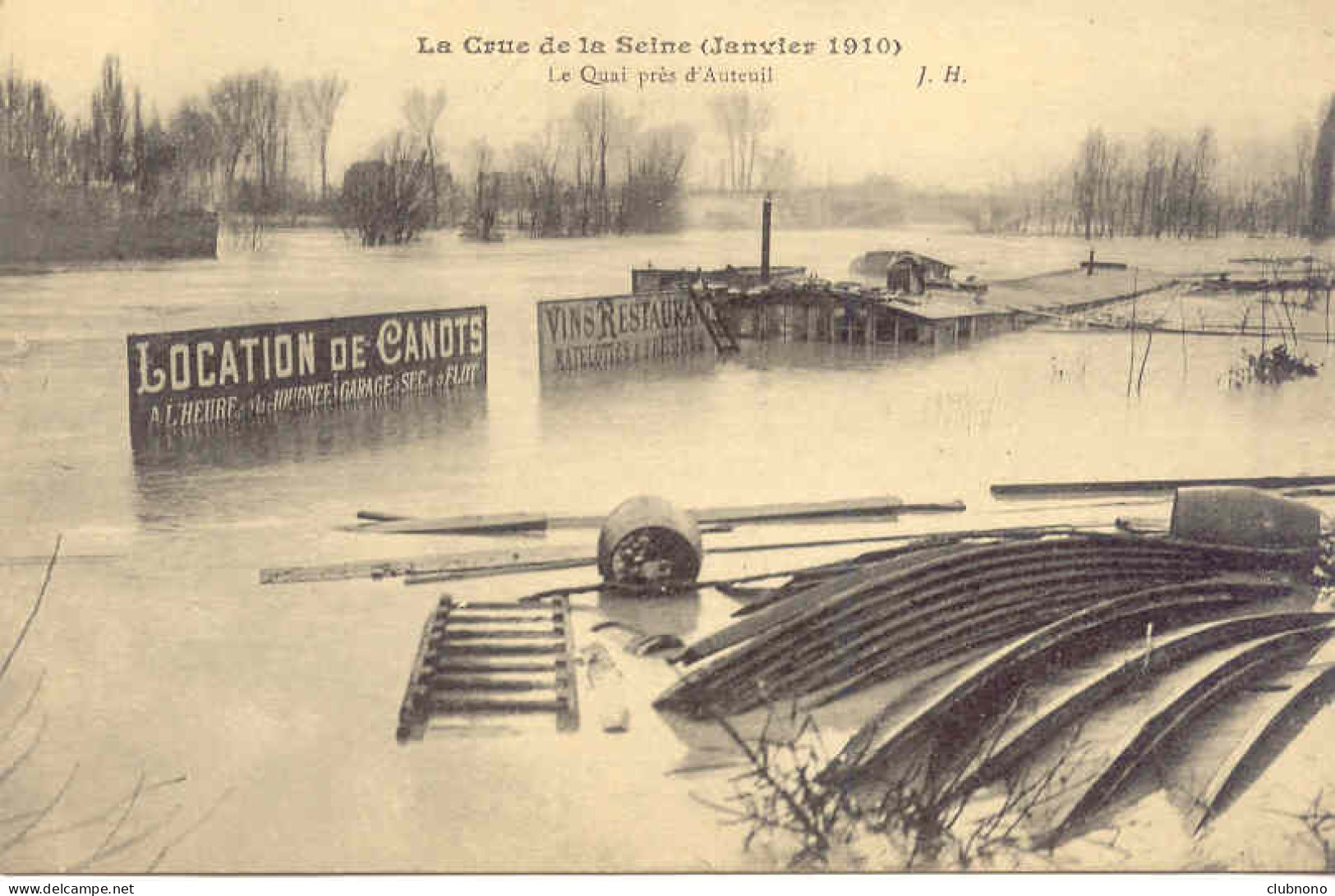 CPA - INONDATIONS DE PARIS - LE QUAI PRES D'AUTEUIL - Alluvioni Del 1910