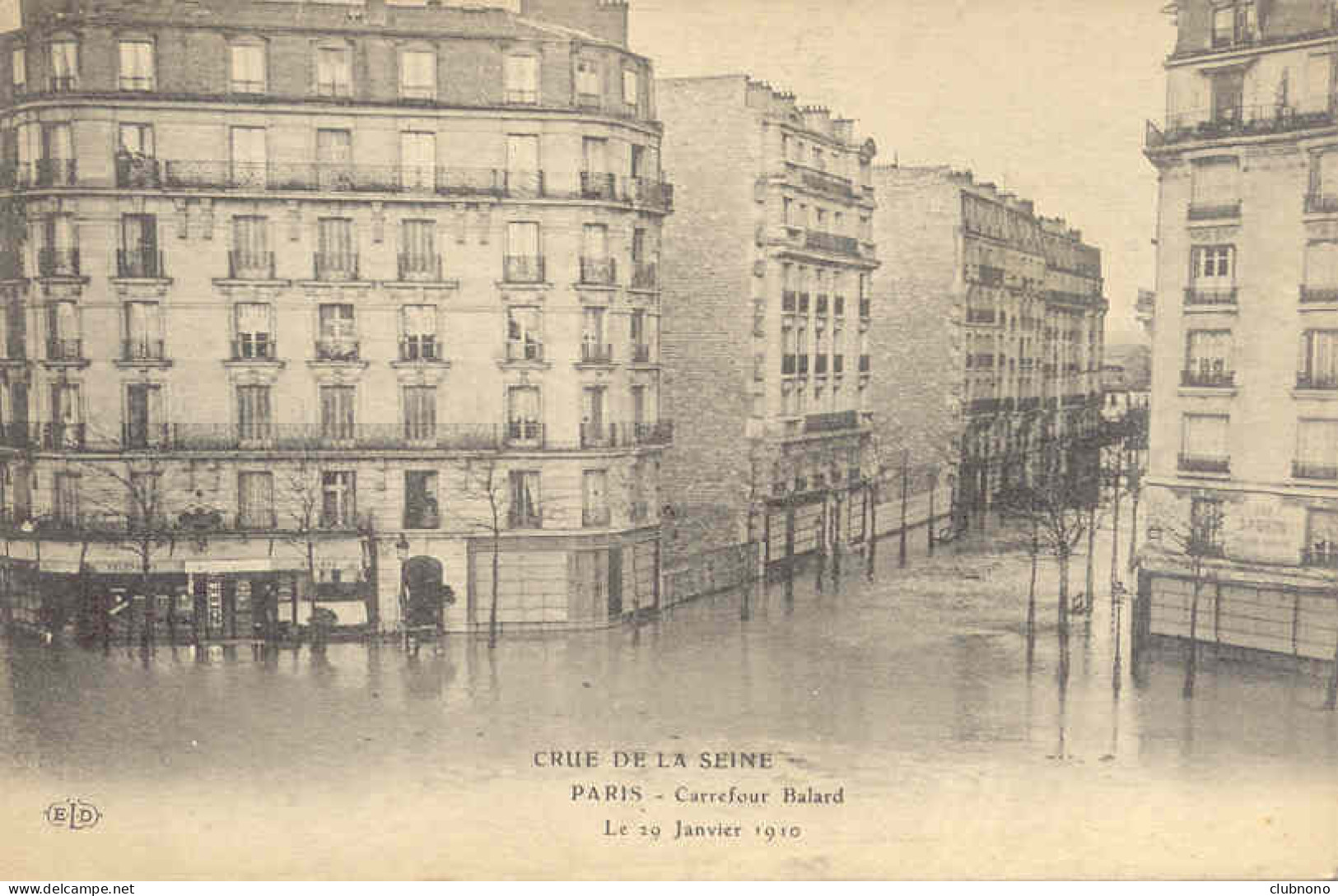 CPA - INONDATIONS DE PARIS - CARREFOUR BALLARD - Paris Flood, 1910