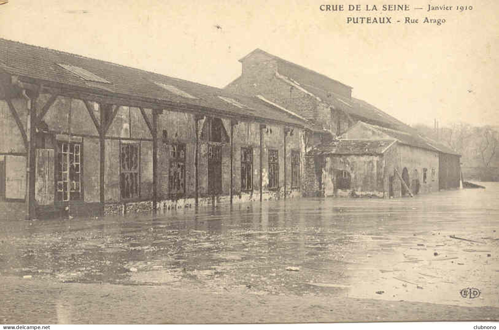 CPA - INONDATIONS DE PARIS  (PUTEAUX) - RUE ARAGON - Paris Flood, 1910