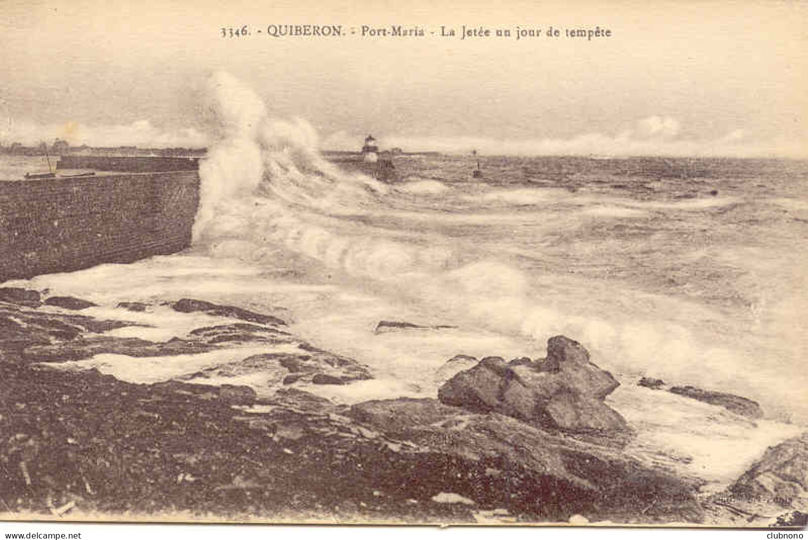 CPA - QUIBERON - PORT-MARIA - LA JETEE UN JOUR DE TEMPETE - Quiberon