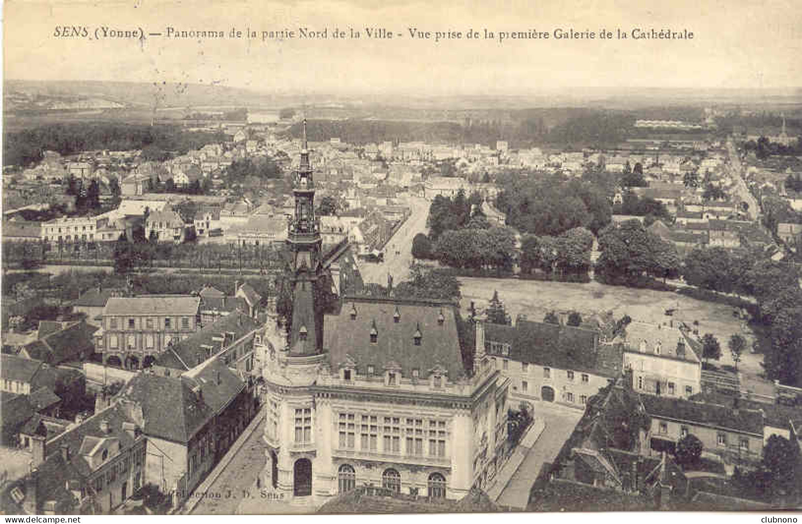 CPA - SENS - PANORAMA DE LA PARTIE NORD DE LA VILLE (OBLITERATION MILITAIRE DU 15.AVRIL 1915)) - Sens
