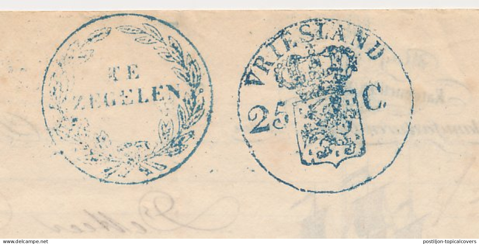 Fiscaal / Revenue - 25 C. Vriesland - 1845 - Vriesland - Fiscaux