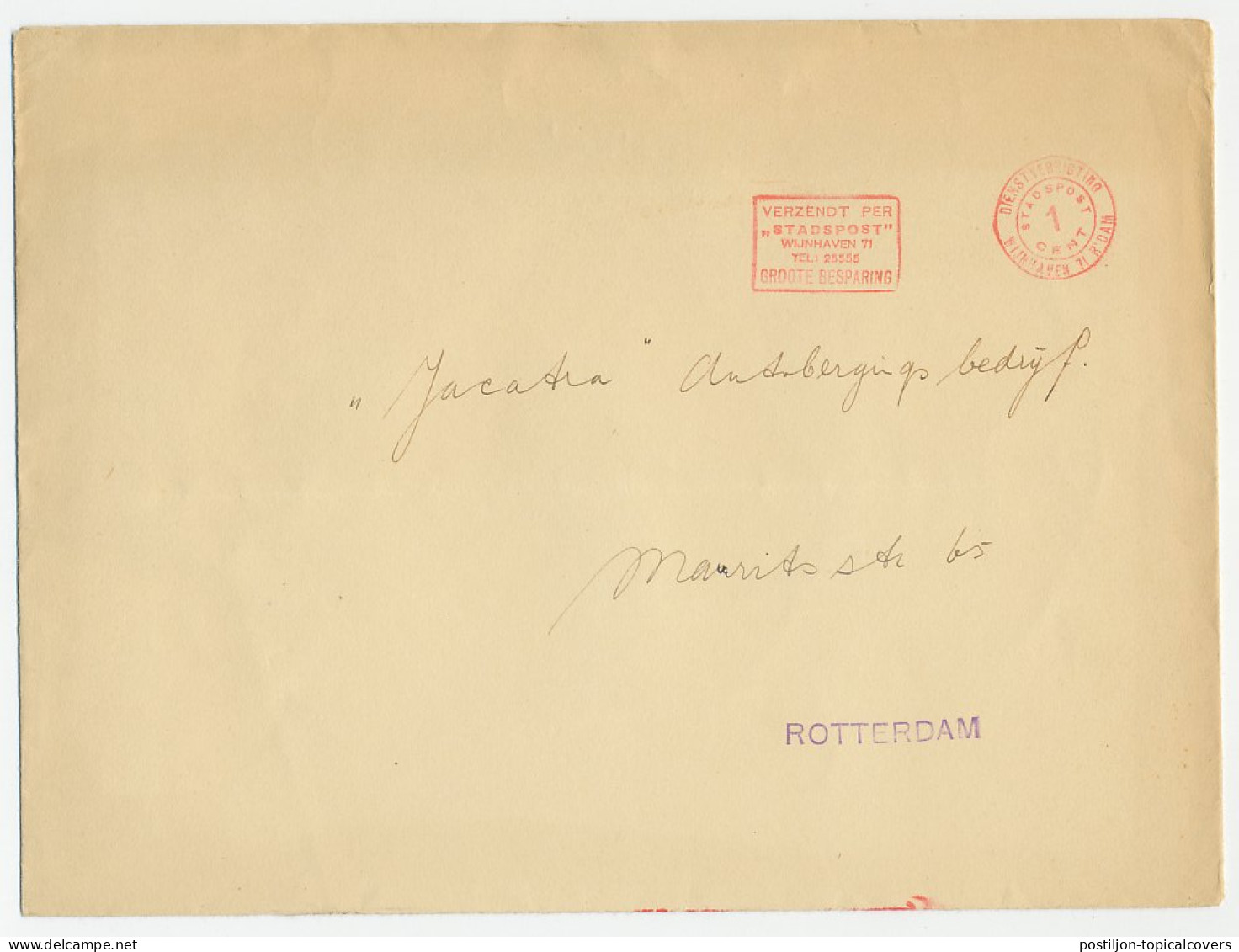 Locaal Te Rotterdam ( 1920 - 1930 ) Stadspost Dienst Verrigting - Non Classés