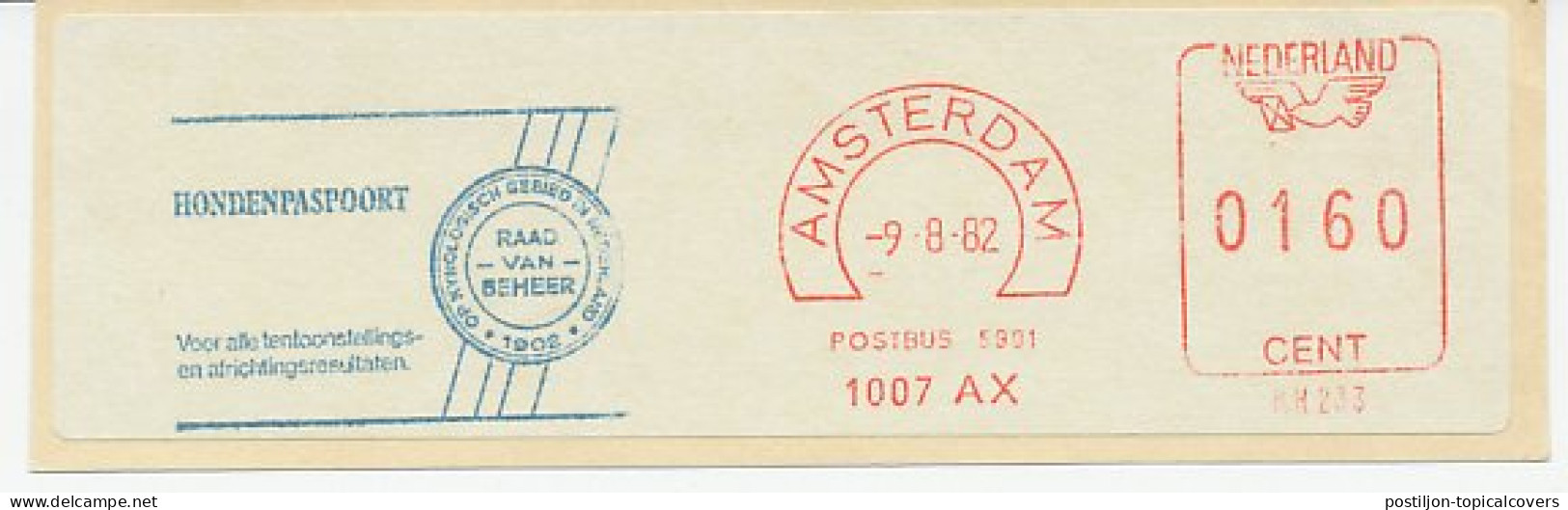 Meter Cut Netherlands 1982 Dog Passport - Board Of The Dutch Kennel Club - Other & Unclassified