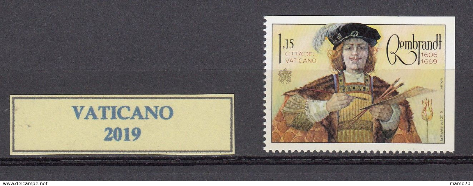 2019: 350° Anniversario Della Morte Di Rembrandt Non Dentellato In Alto E Destra (Nuovo) - Unused Stamps