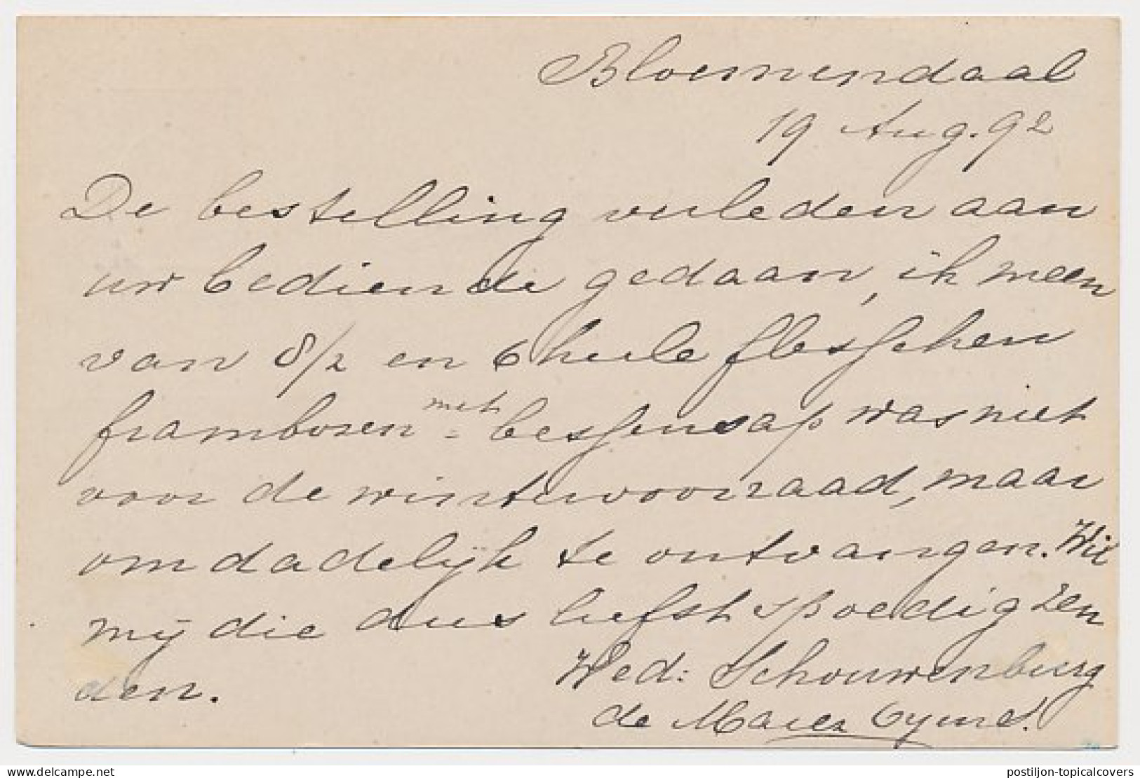 Bloemendaal - Kleinrondstempel Overveen 1892 - Non Classés