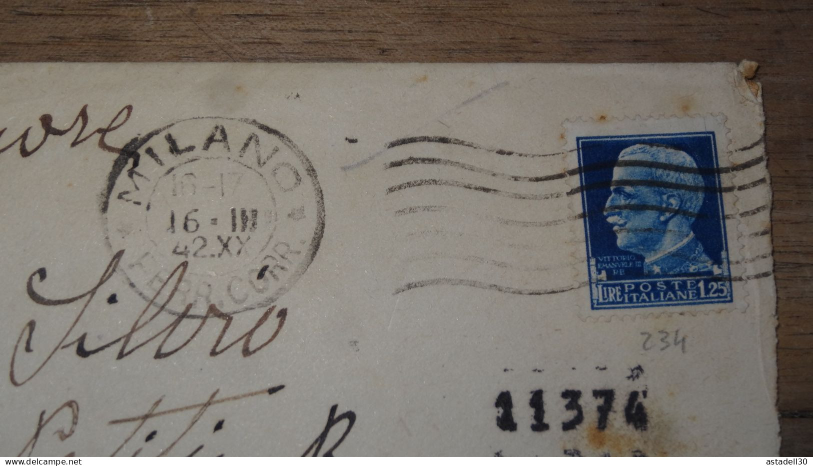 Enveloppe ITALIA, Censura, Milano 1942  ......... Boite1 ..... 240424-233 - Poststempel