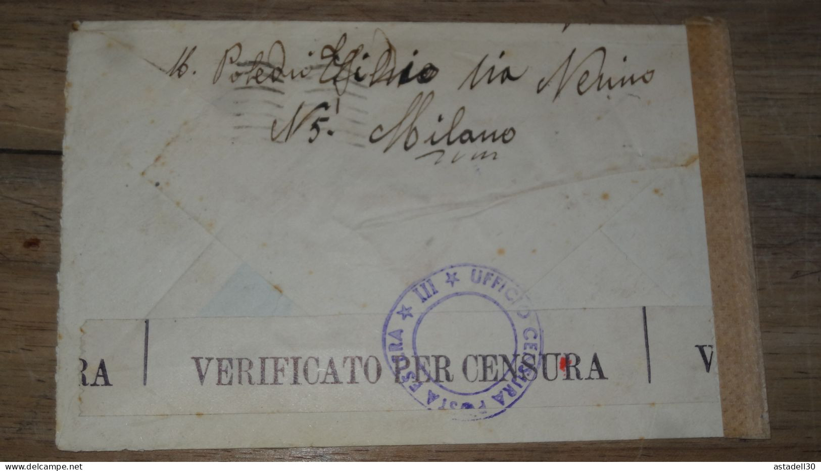 Enveloppe ITALIA, Censura, Milano 1942  ......... Boite1 ..... 240424-233 - Marcophilie