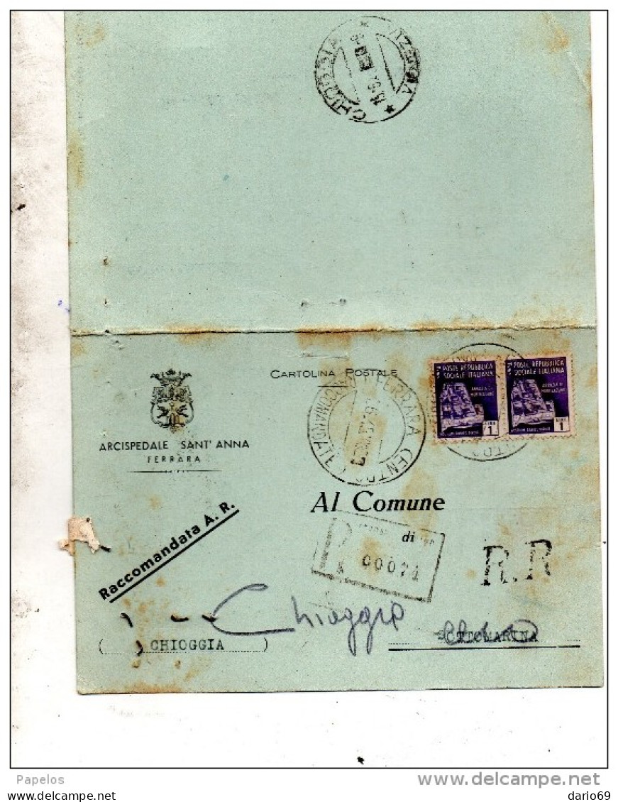 1945  CARTOLINA  CON ANNULLO FERRARA - Poststempel