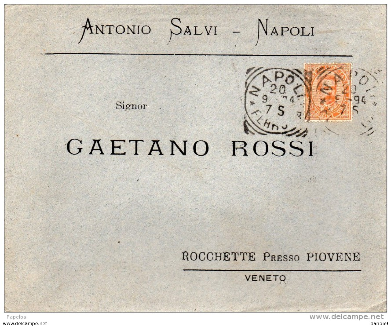1894  LETTERA INTESTATA CON ANNULLO NAPOLI - Poststempel