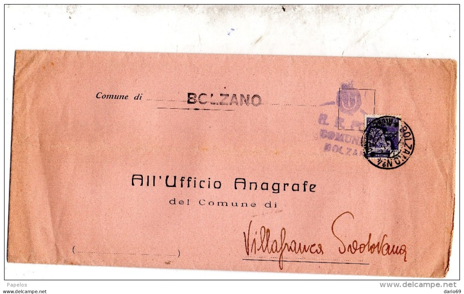 1944  LETTERA CON ANNULLO BOLZANO - Poststempel