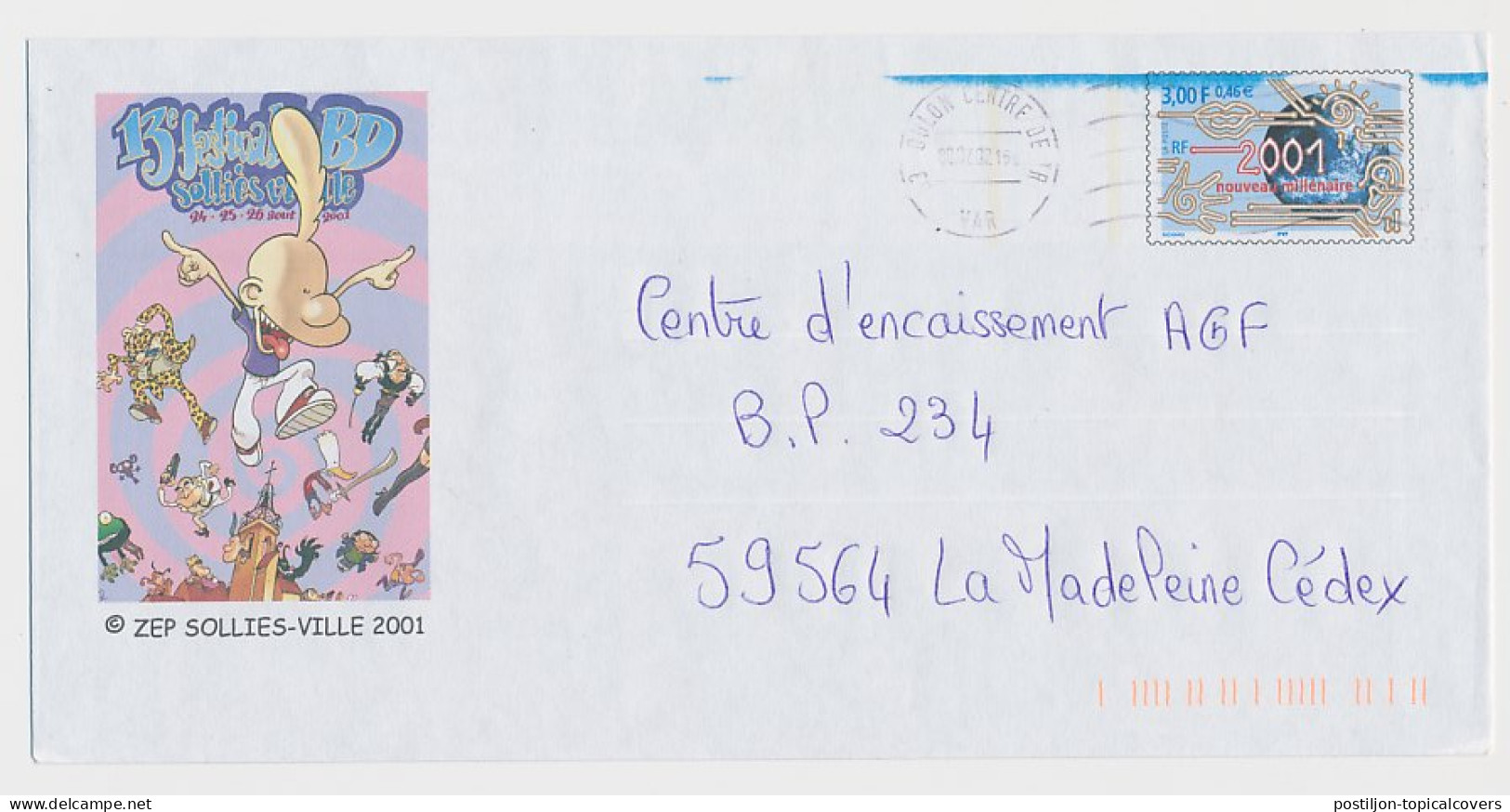 Postal Stationery / PAP France 2002 Cartoons - Festival Sollies Ville - Comics