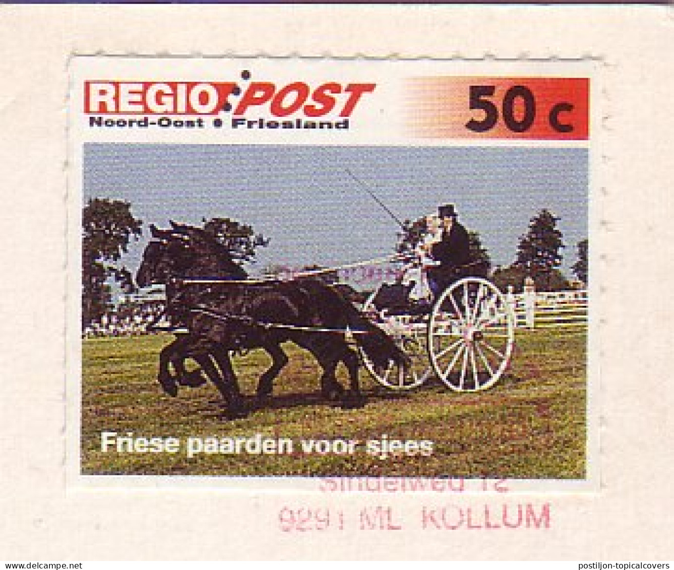 Postcard City Mail Netherlands Carriage - Horse - Horses