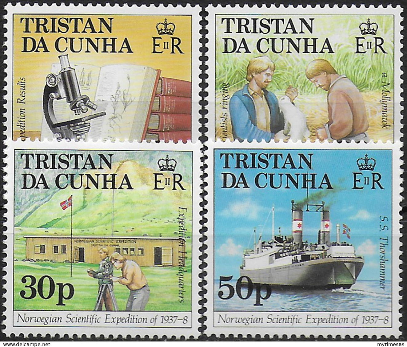 1987 Tristan Da Cunha Norwegian Scientific Expedition 4v. MNH SG. N. 434/37 - Autres & Non Classés