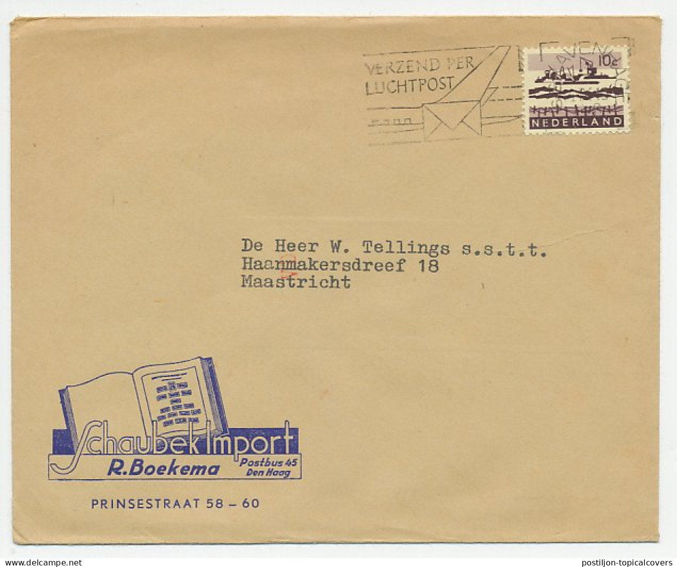 Firma Envelop Den Haag 1966 - Boekema / Postzegelhandel - Non Classés