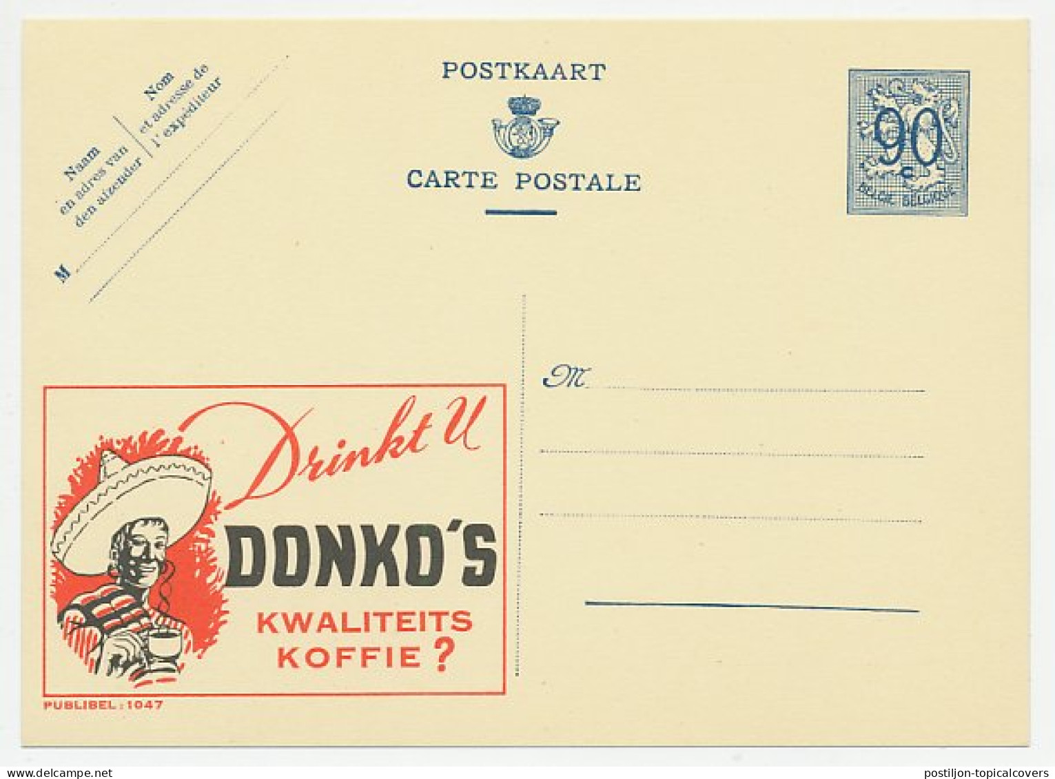 Publibel - Postal Stationery Belgium 1951 Coffee - Donko S -  - Autres & Non Classés