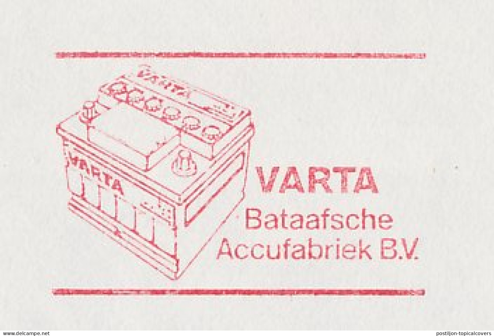 Meter Cover Netherlands 1977 Battery - Varta - Rotterdam - Electricity