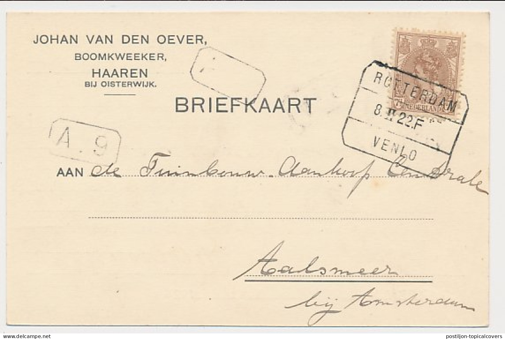 Treinblokstempel : Rotterdam - Venlo F 1922 - Unclassified