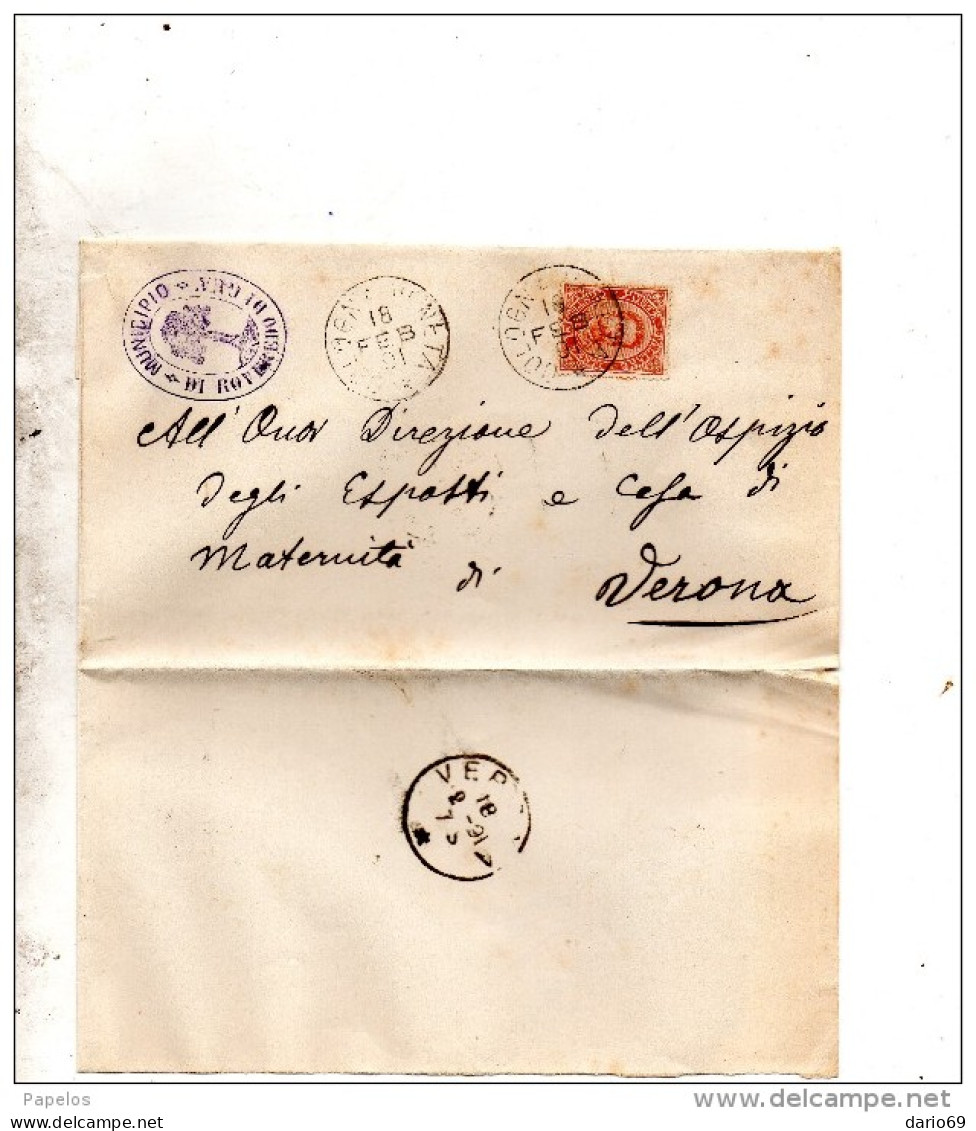 1891  LETTERA CON ANNULLO  COLOGNA VENETA    VERONA - Storia Postale