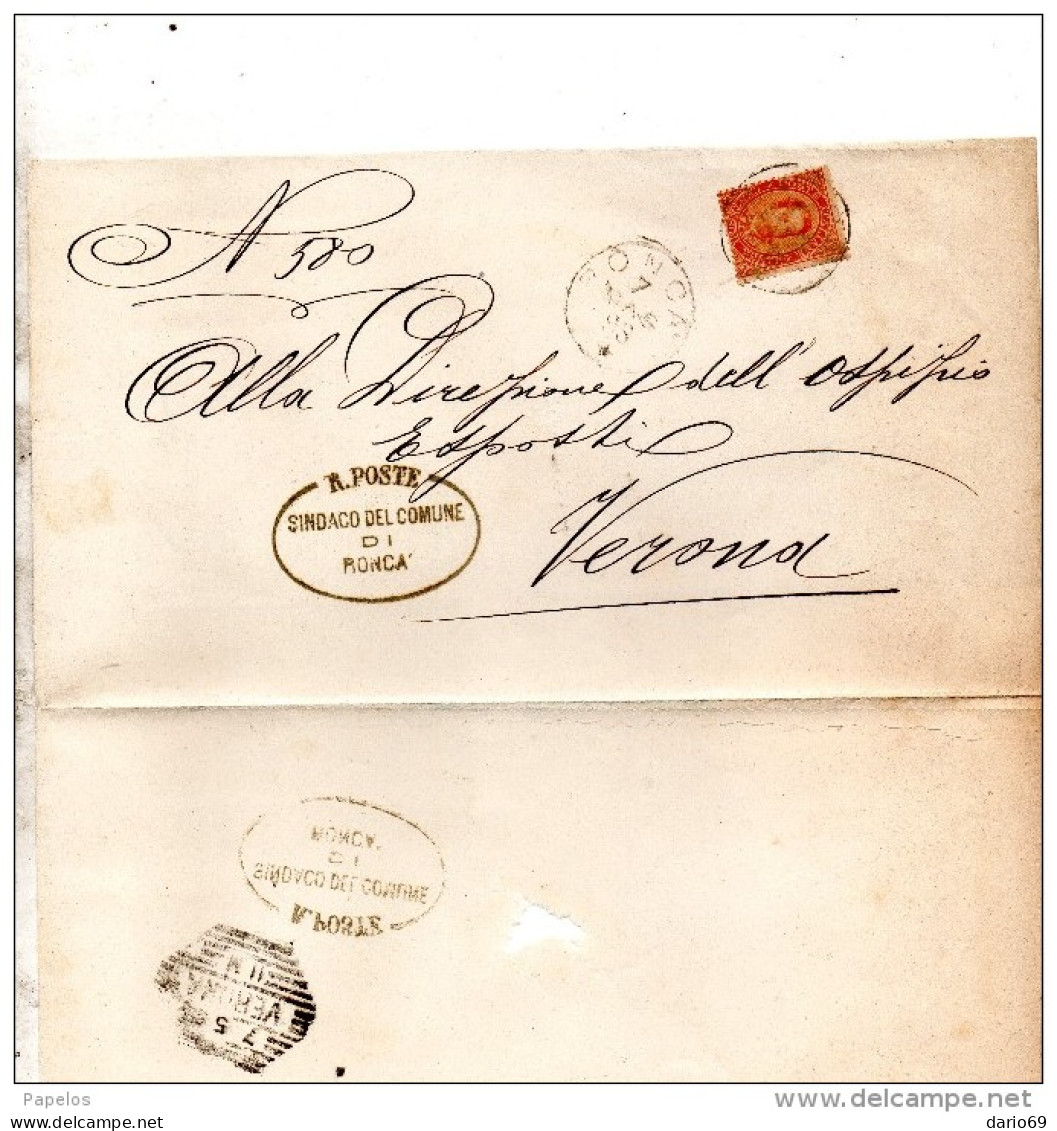 1898  LETTERA CON ANNULLO  RONCA'  VERONA - Poststempel