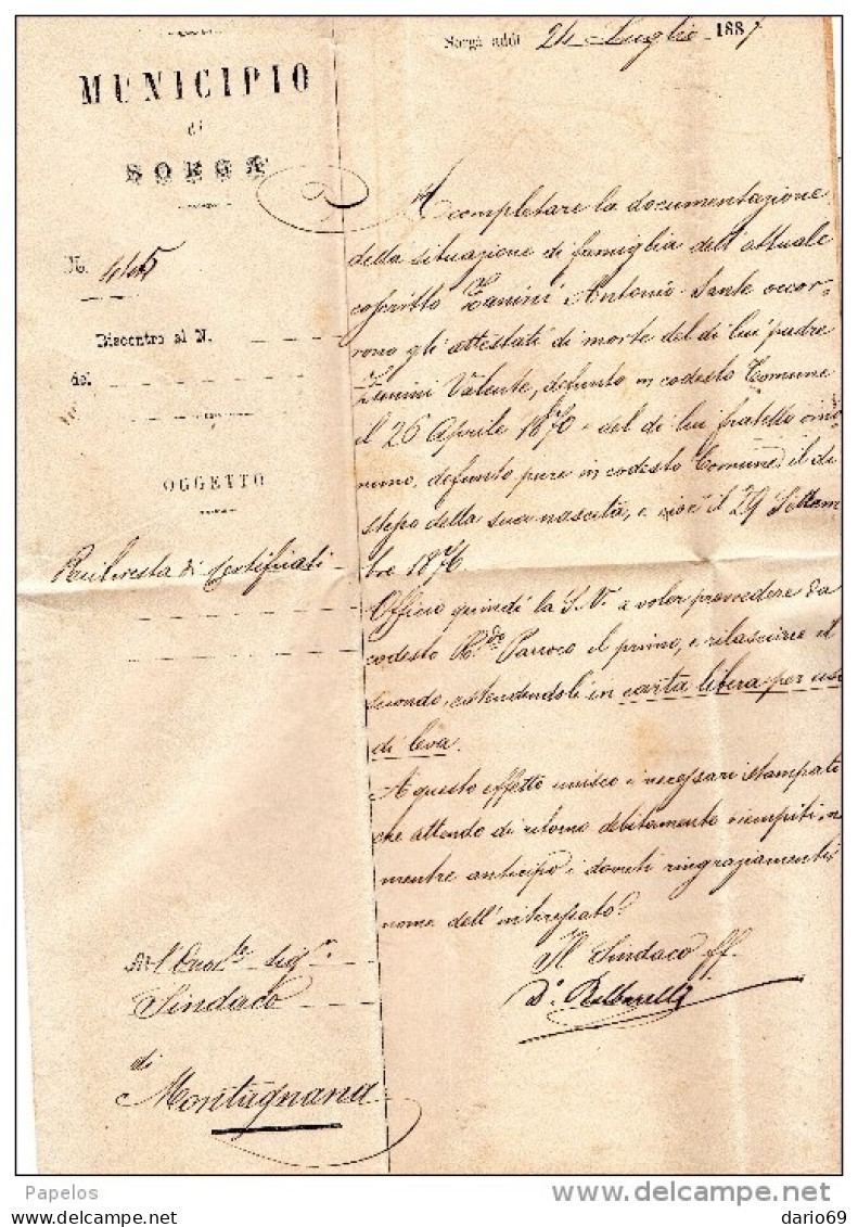 1887  LETTERA CON ANNULLO  AMBULANTE MILANO - VENEZIA + ISOLA DELLA SCALA    VERONA + SORGA - Marcophilia