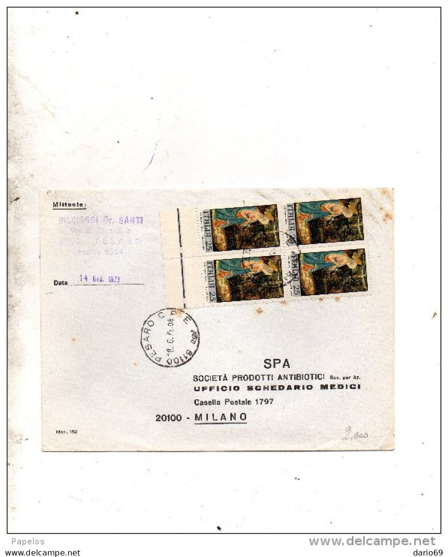 1973 LETTERA CON ANNULLO  PESARO - 1971-80: Poststempel