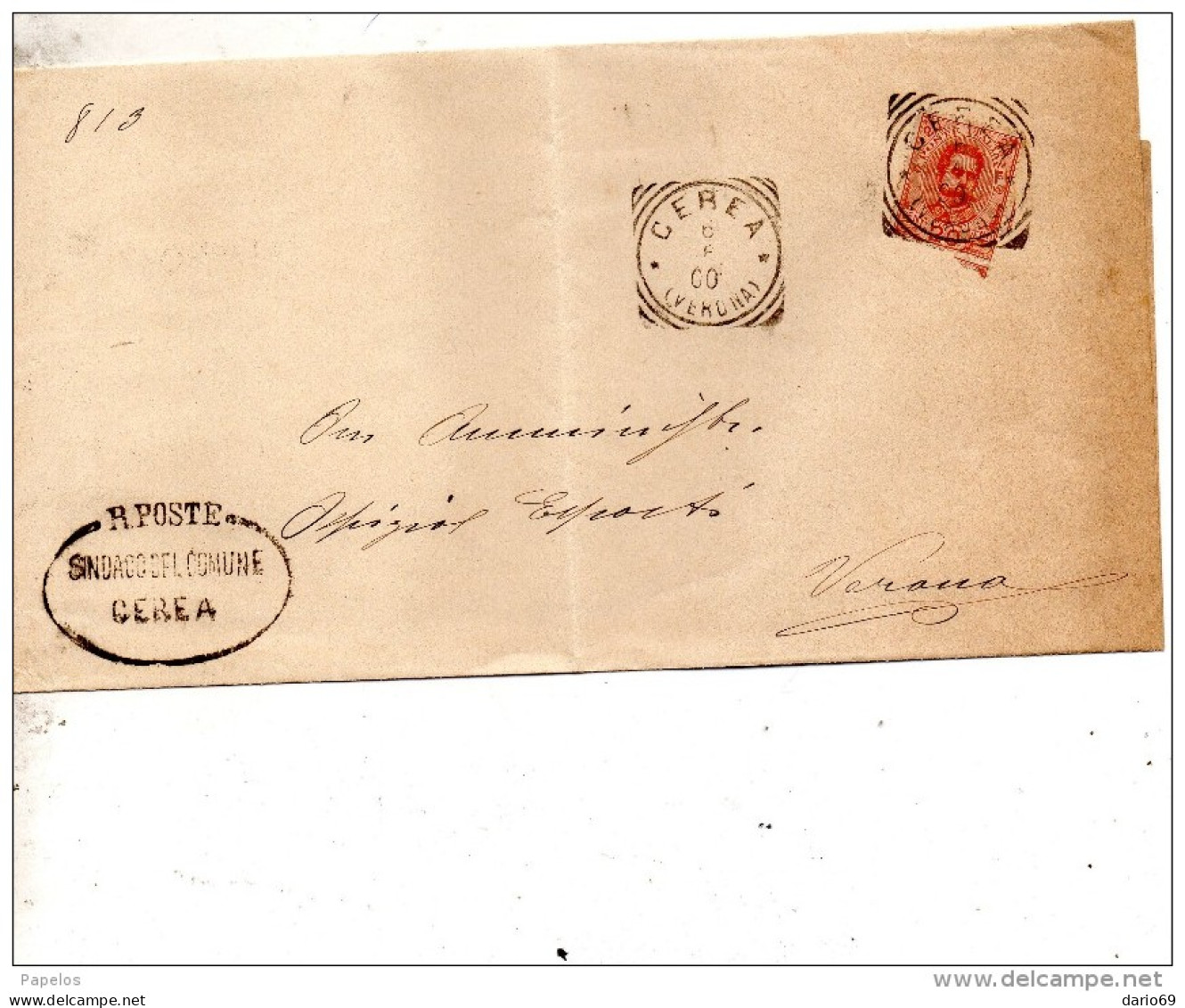 1900 LETTERA CON ANNULLO CEREA   VERONA - Storia Postale