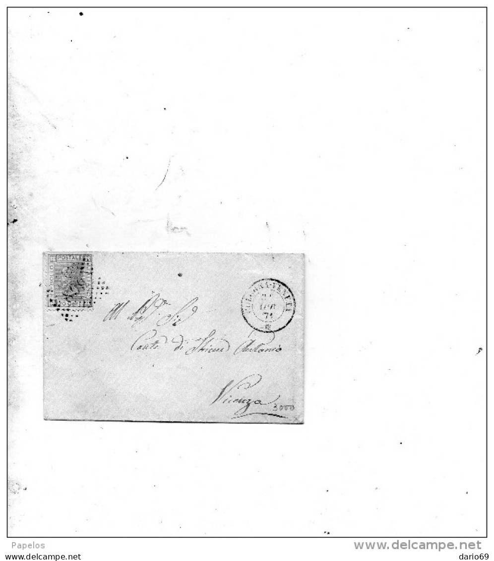 1871  LETTERA CON ANNULLO NUMERALE COLOGNA VENETA   VERONA - Poststempel