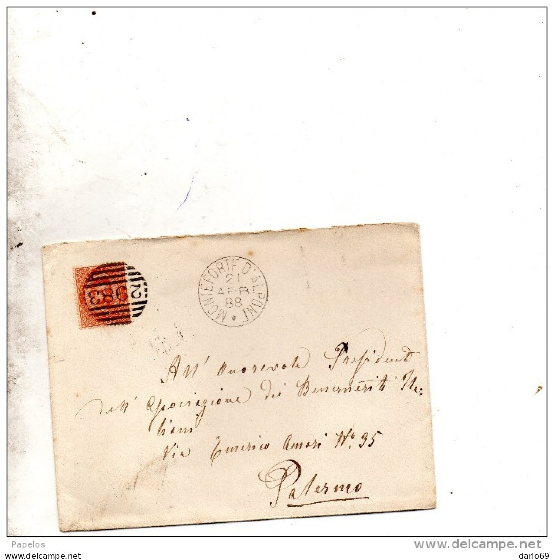 1888  LETTERA CON ANNULLO  NUMERALE Monteforte D'Alpone VERONA - Poststempel