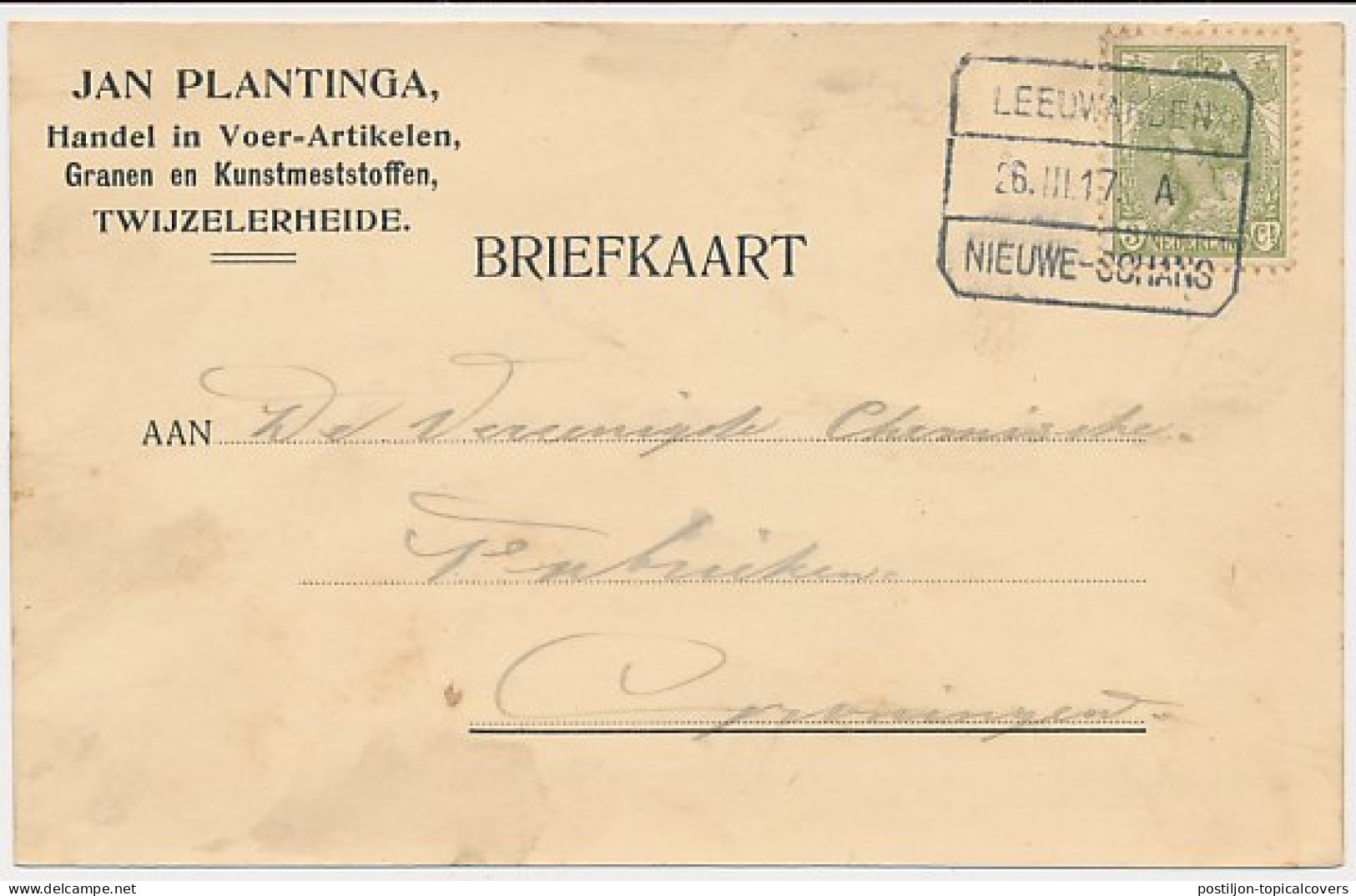 Treinblokstempel : Leeuwarden - Nieuw-Schans A 1917 - Unclassified