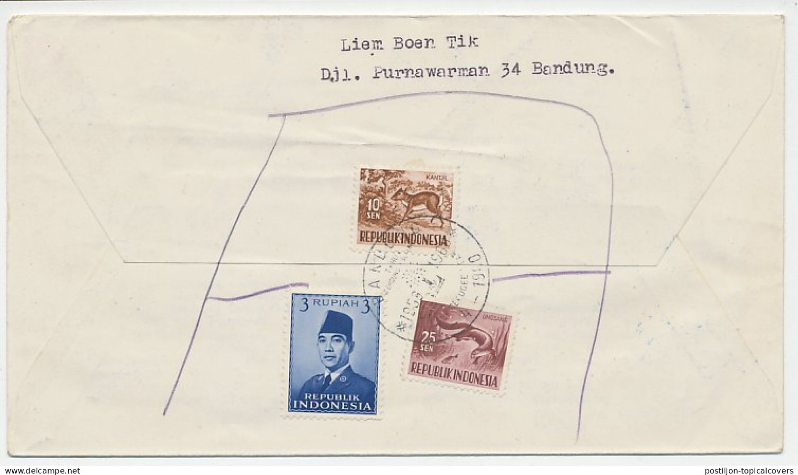 Registered Cover / Postmark Indonesia 1960 United Nations - World Refugee Year - ONU