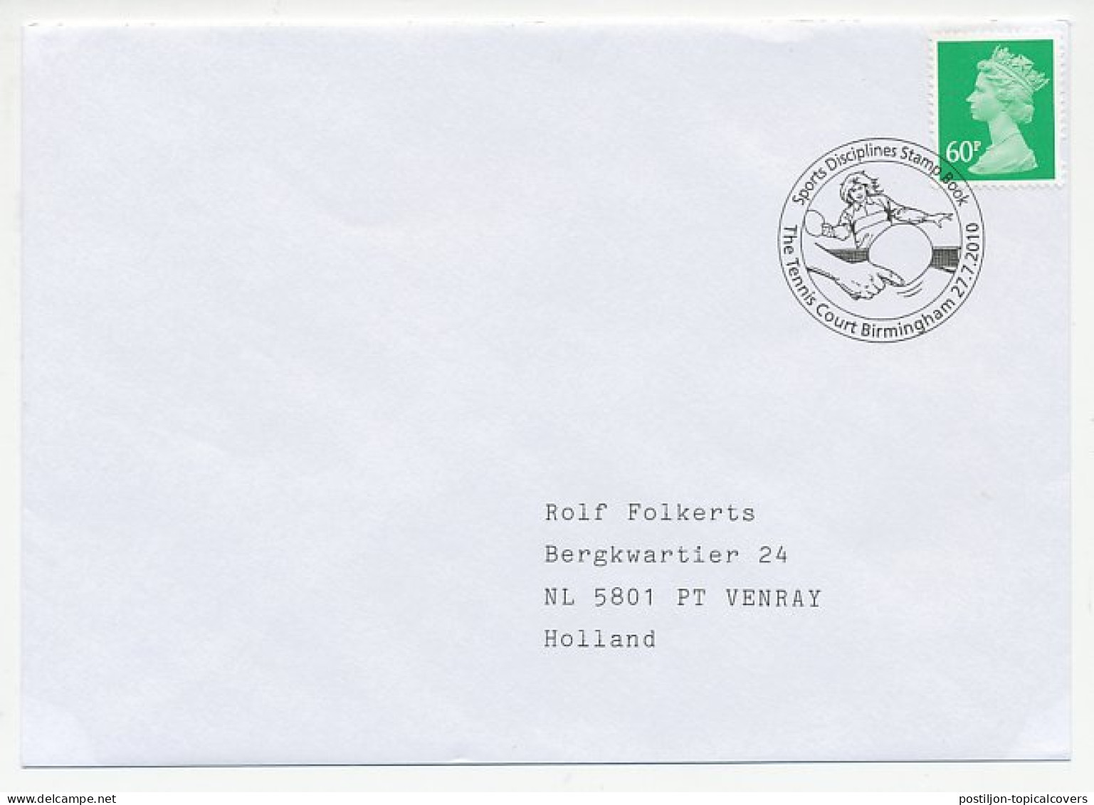 Cover / Postmark GB / UK 2010 Table Tennis - Other & Unclassified