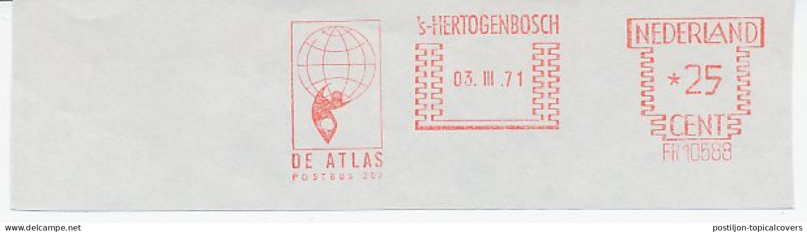 Meter Cut Netherlands 1971 Atlas - Titan - World - Globe - Mythologie