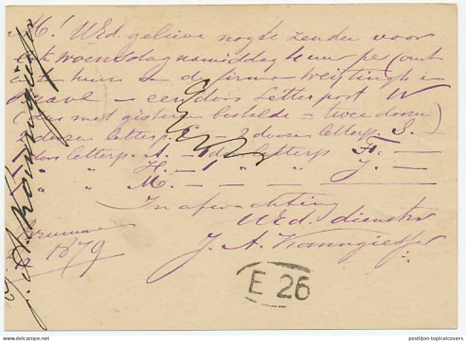 Trein Haltestempel Brummen 1879 - Lettres & Documents