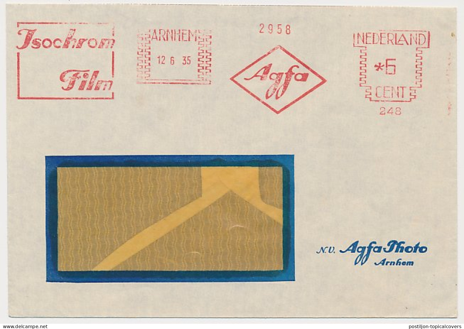 Meter Cover Netherlands 1935 Agfa - Film / Photography Products - Arnhem - Photography