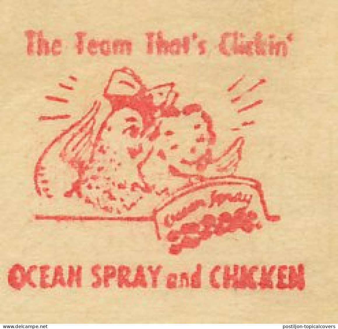 Meter Cut USA 1951 Chicken - Cranberry - Ocean Spray - Fattoria