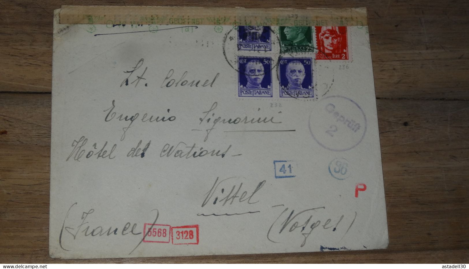 Enveloppe ITALIA, Censura, Espresso, Cogne Aosta 1943  ......... Boite1 ..... 240424-235 - Marcophilie