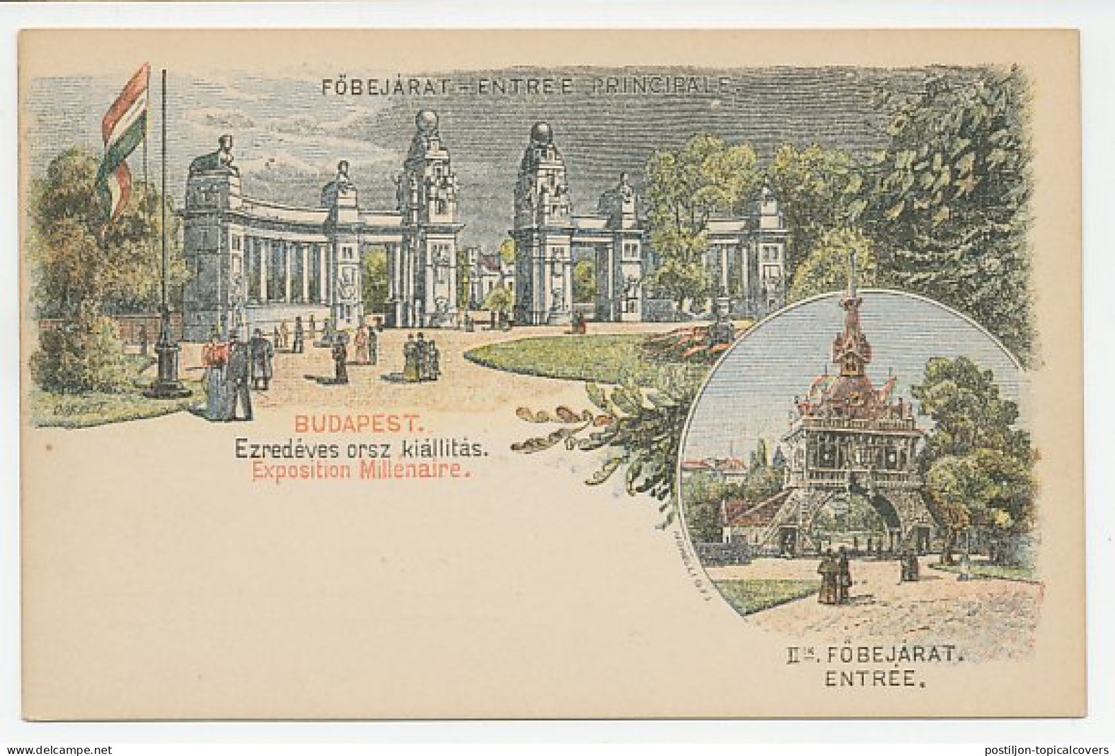 Postal Stationery Hungary 1896 Millennium Exhibition Budapest - Main Entrance - Zonder Classificatie