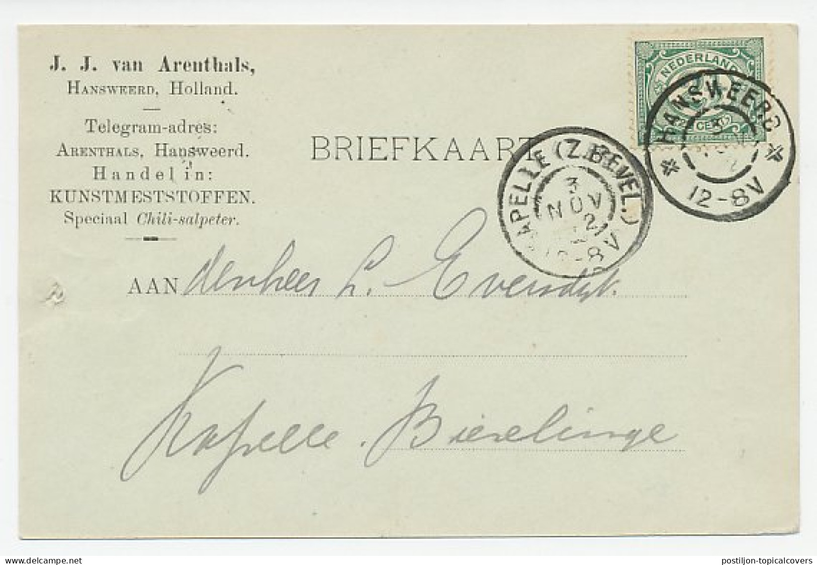 Firma Briefkaart Hansweerd 1902 - Kunstmest - Non Classés