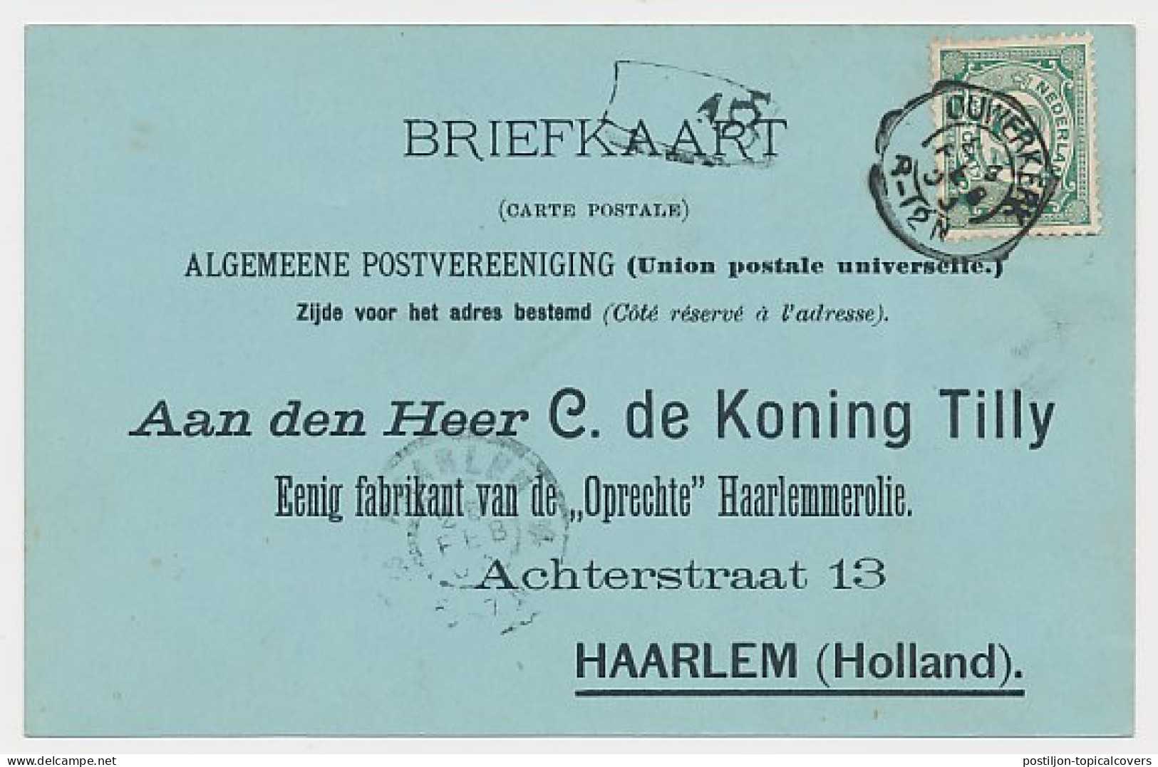 Kleinrondstempel Ouwerkerk 1900 - Non Classés