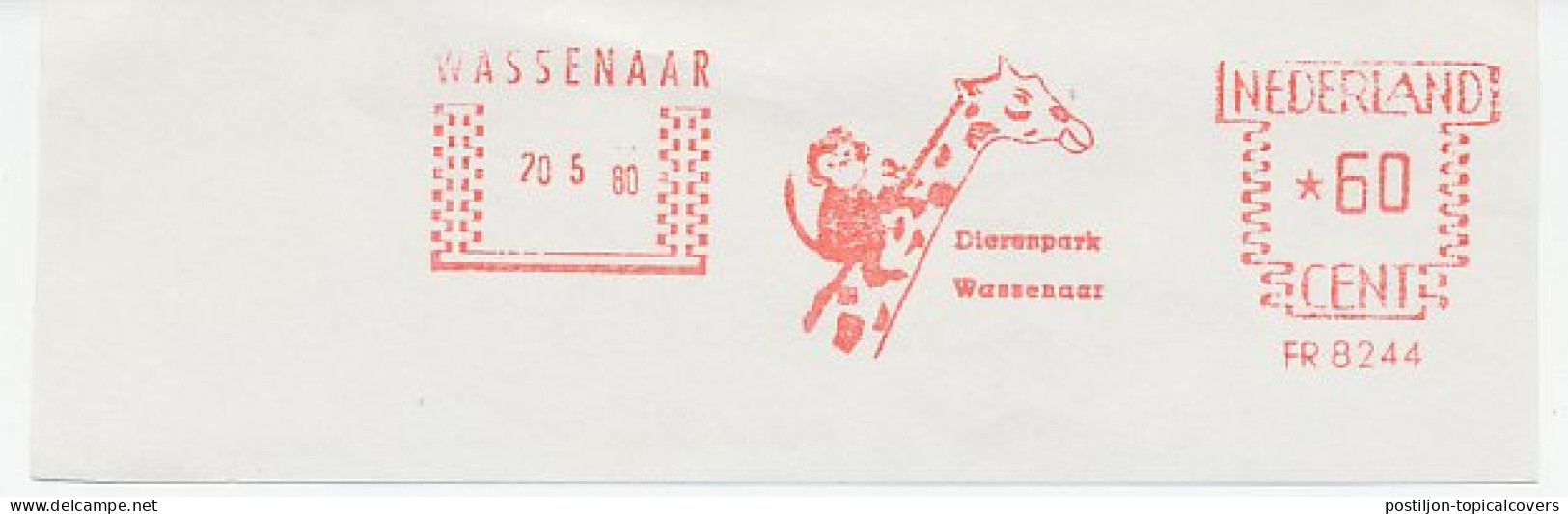 Meter Cut Netherlands 1980 Giraffe - Monkey - Zoo Wassenaar - Sonstige & Ohne Zuordnung