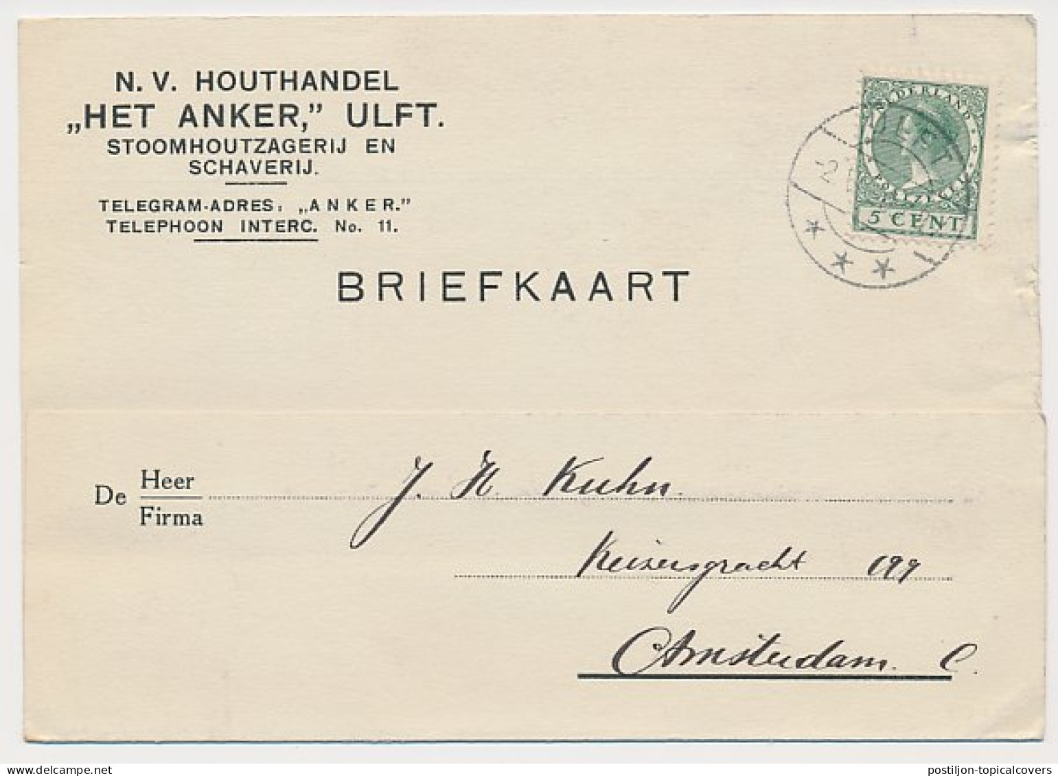 Firma Briefkaart Ulft 1930 - Houthandel Het Anker - Non Classés