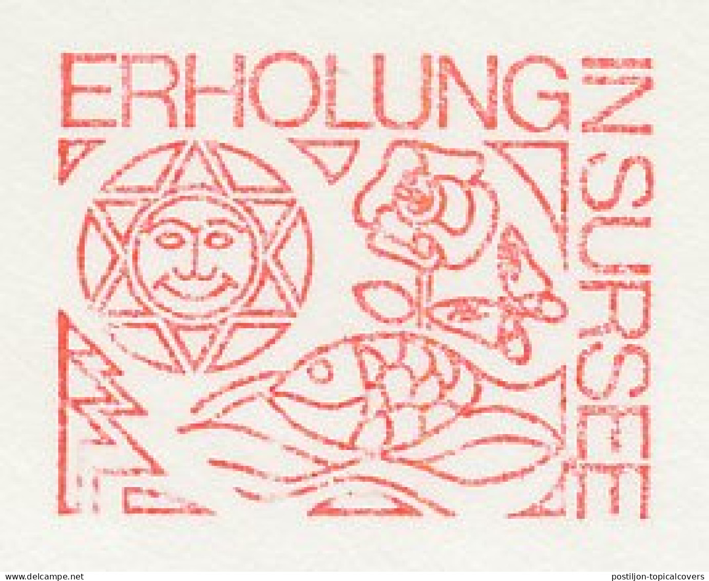 Meter Cut Switzerland 1978 Recreation - Butterfly - Fish - Flower - Sun - Andere & Zonder Classificatie