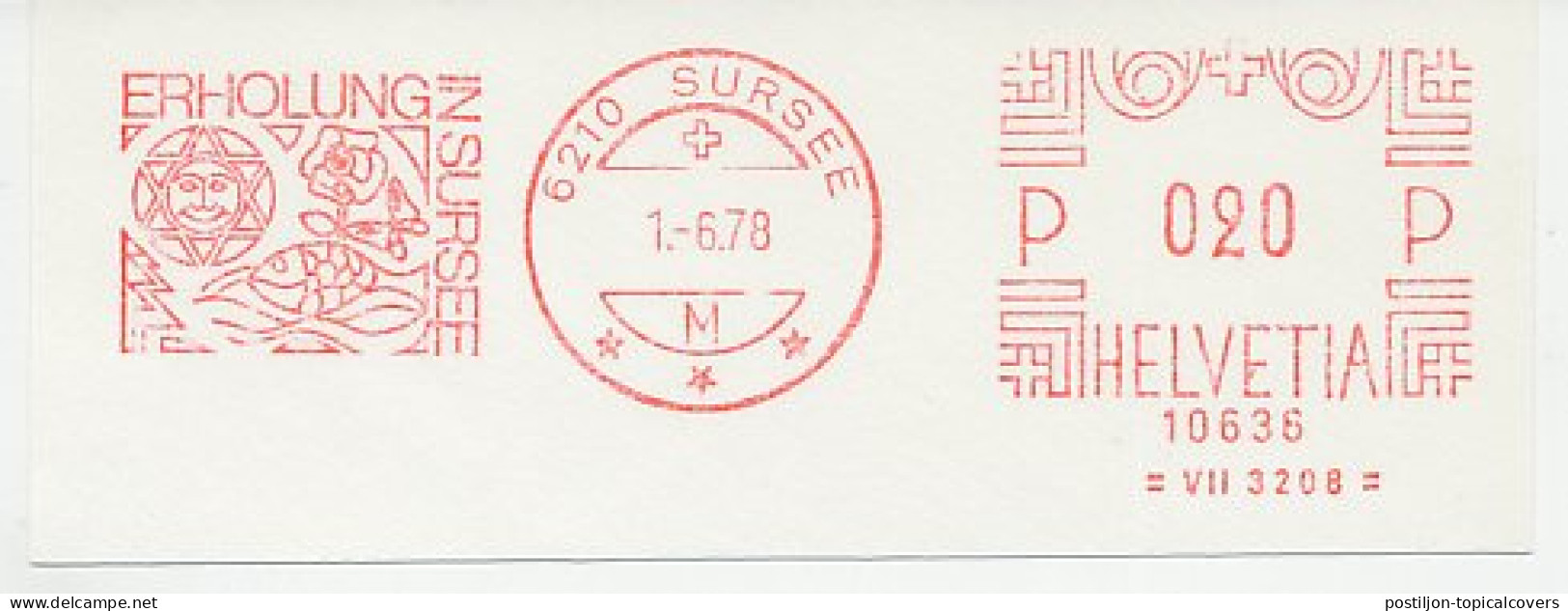 Meter Cut Switzerland 1978 Recreation - Butterfly - Fish - Flower - Sun - Autres & Non Classés