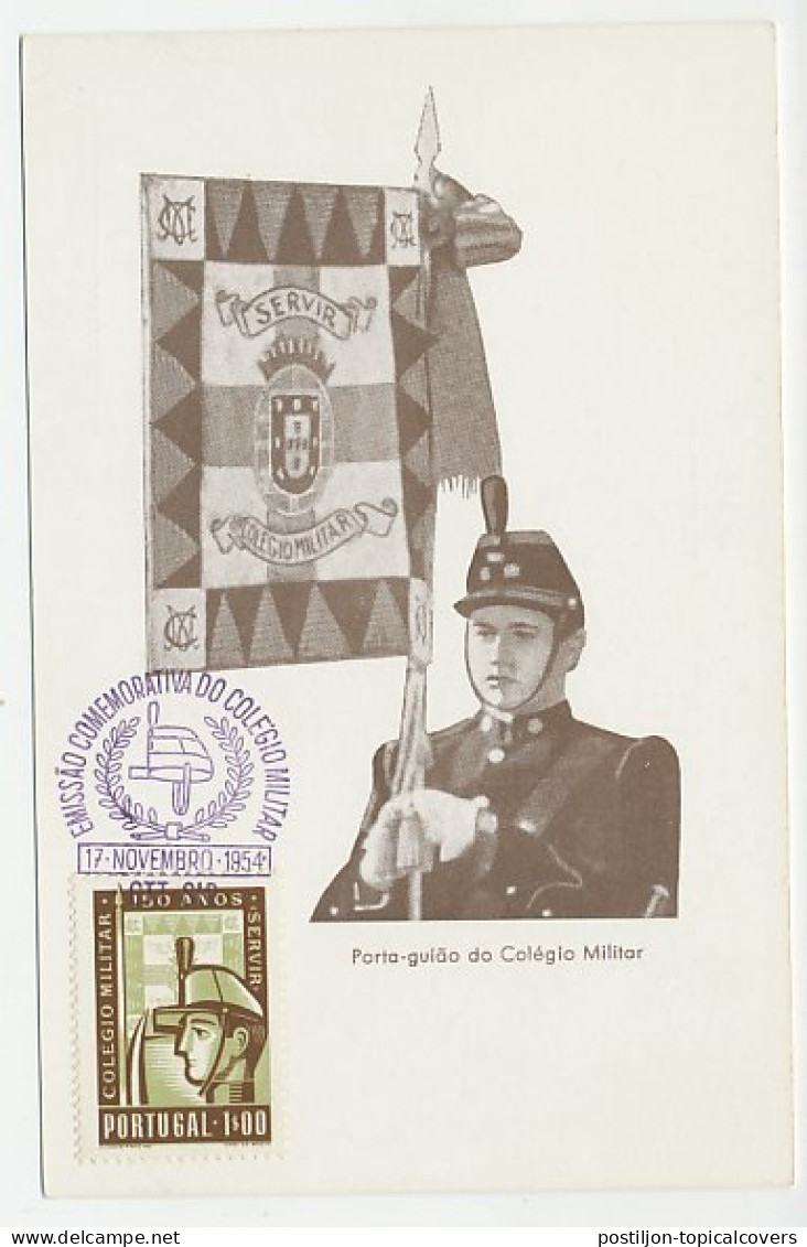Maximum Card Portugal 1954 Military School - Militaria
