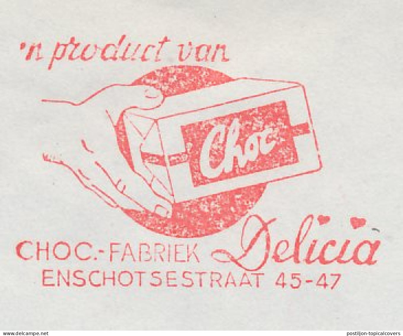 Meter Cover Netherlands 1969 Chocolate Factory Delicia - Tilburg - Levensmiddelen