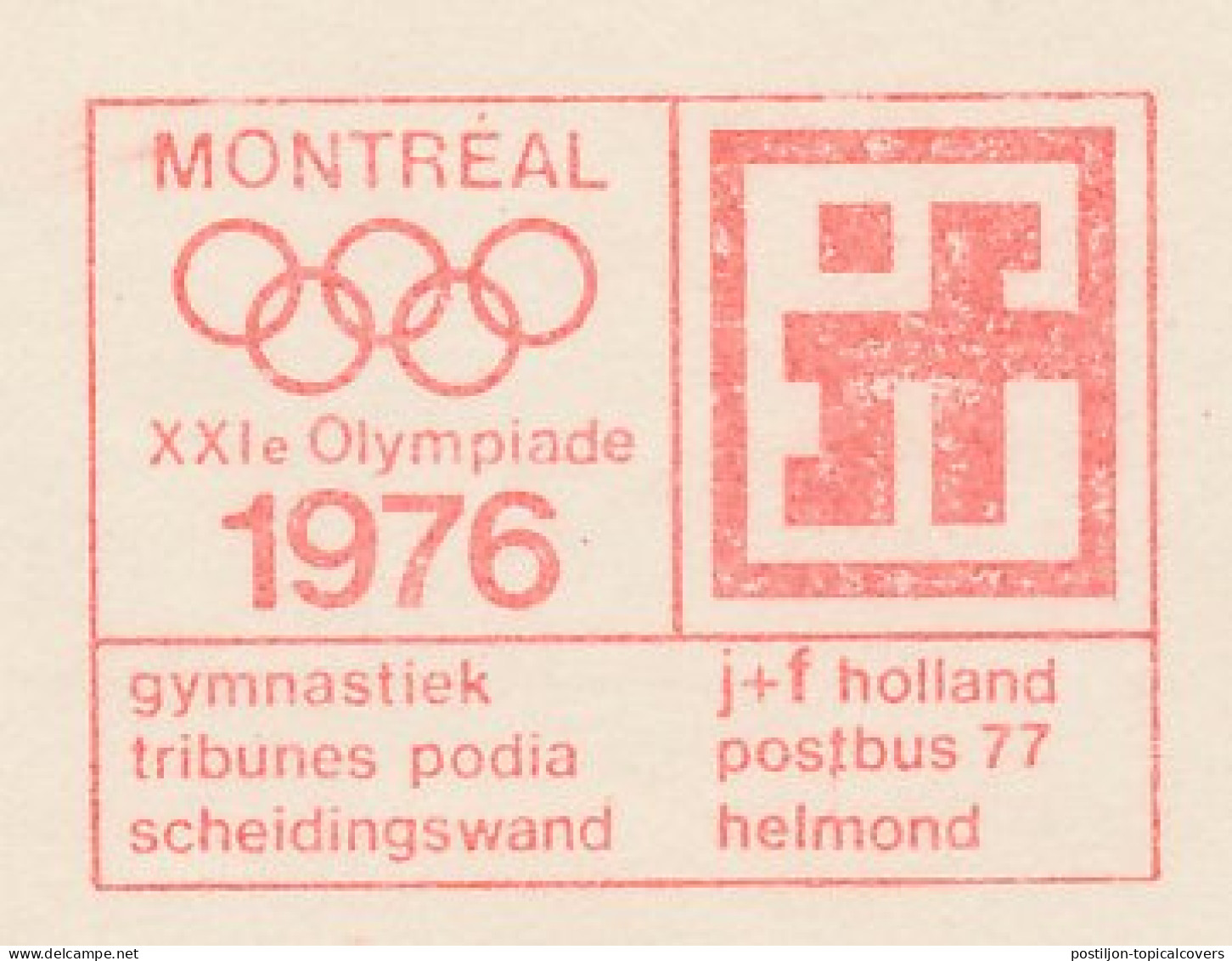 Meter Address Label Netherlands 1980 Olympic Games Montreal 1976 - Helmond - Altri & Non Classificati